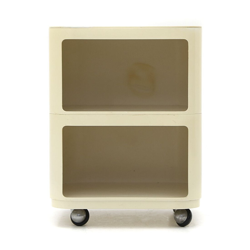 Vintage "Componibili" square white night stand by Anna Castelli for Kartell, 1960s