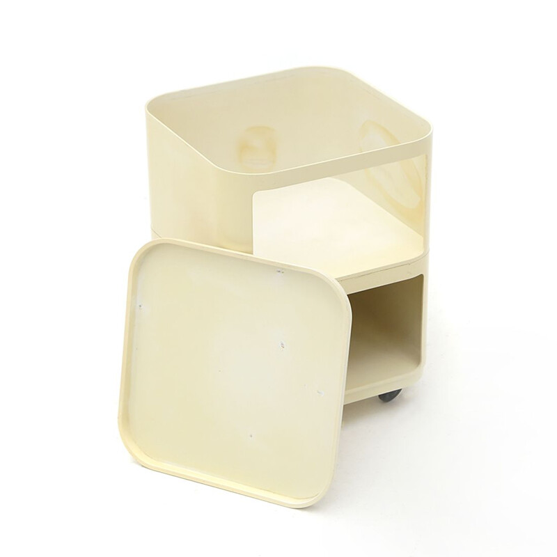 Vintage "Componibili" square white night stand by Anna Castelli for Kartell, 1960s