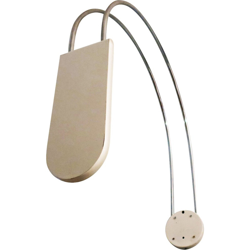Italian wall lamp in white lacquered metal, Bruno GECCHELIN - 1970s