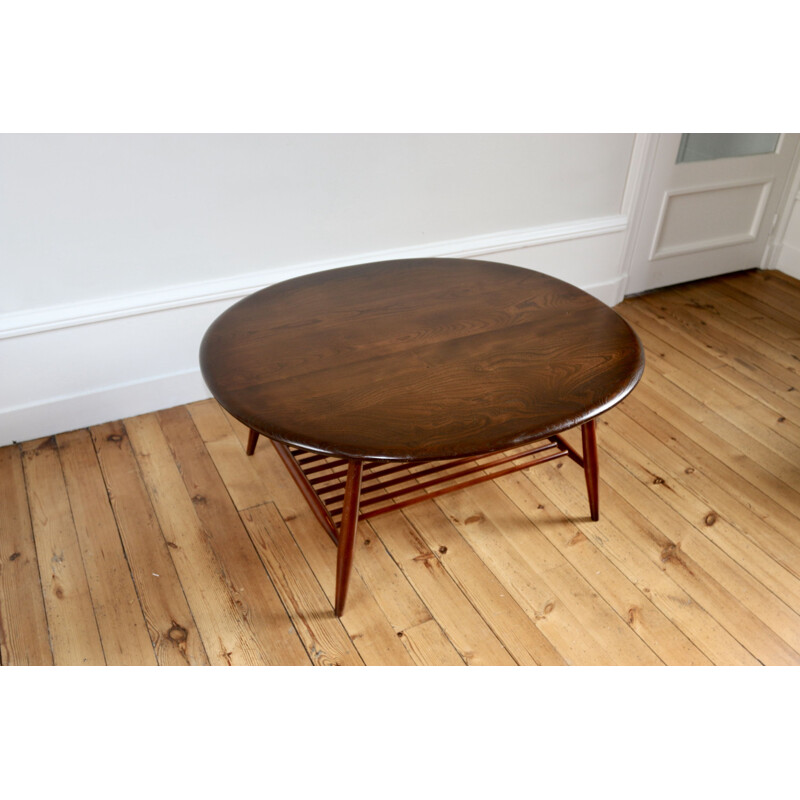 Scandinavian vintage oval coffee table by Lucien Ercolani for Ercol, 1960