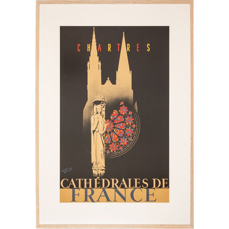 Vintage art deco poster "Chartres - Cathedrals of France" by Robert Alexandre, 1930