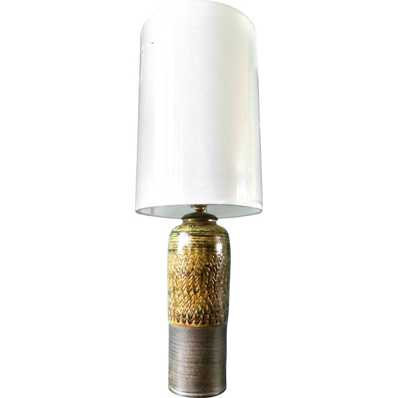 Vintage lamp van steengoed en glanzend email door Nils Kahler voor Hak, Denemarken 1960