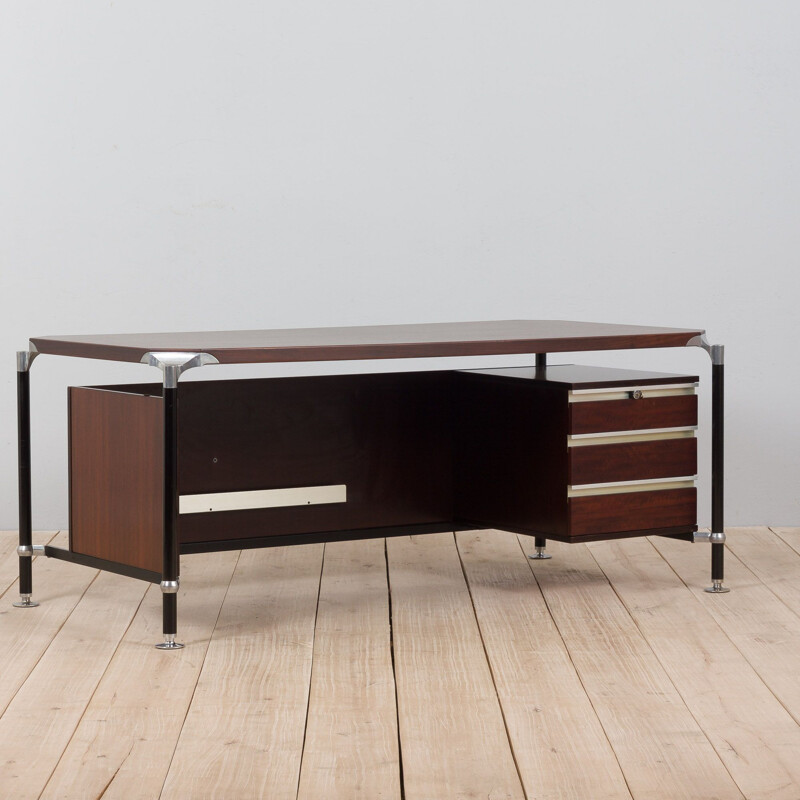 Vintage Urio executive desk in rosewood by Luisa Parisi for Mim, Italy 1950s