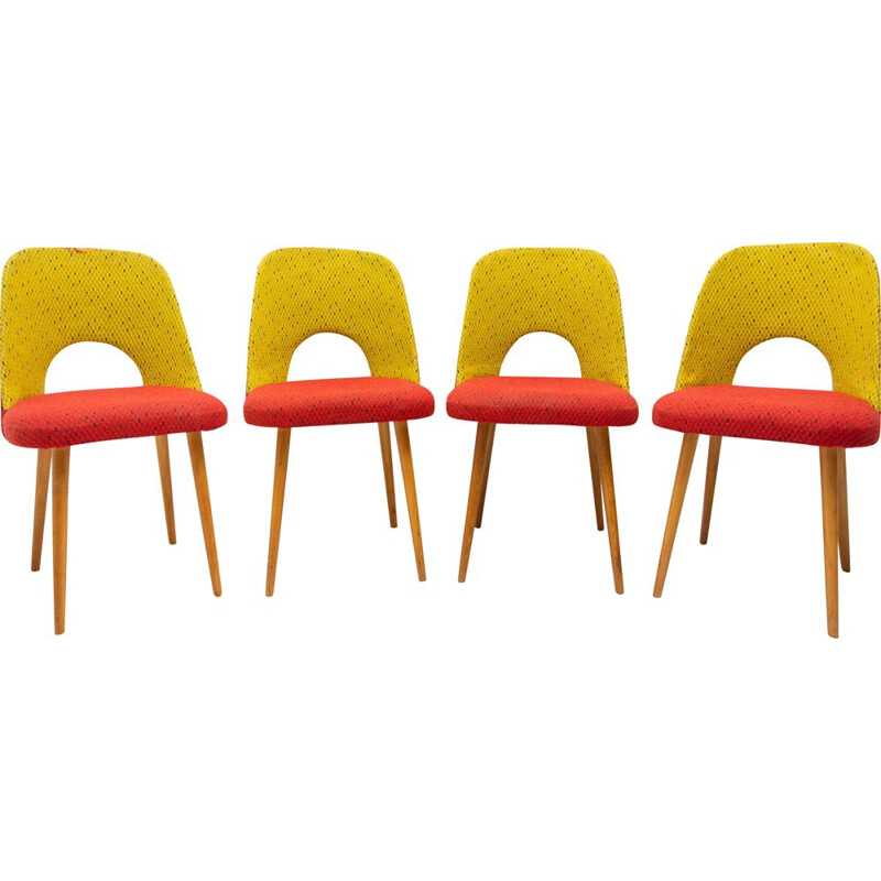 Set van 4 vintage stoelen van Radomír Hofman voor Ton, 1960