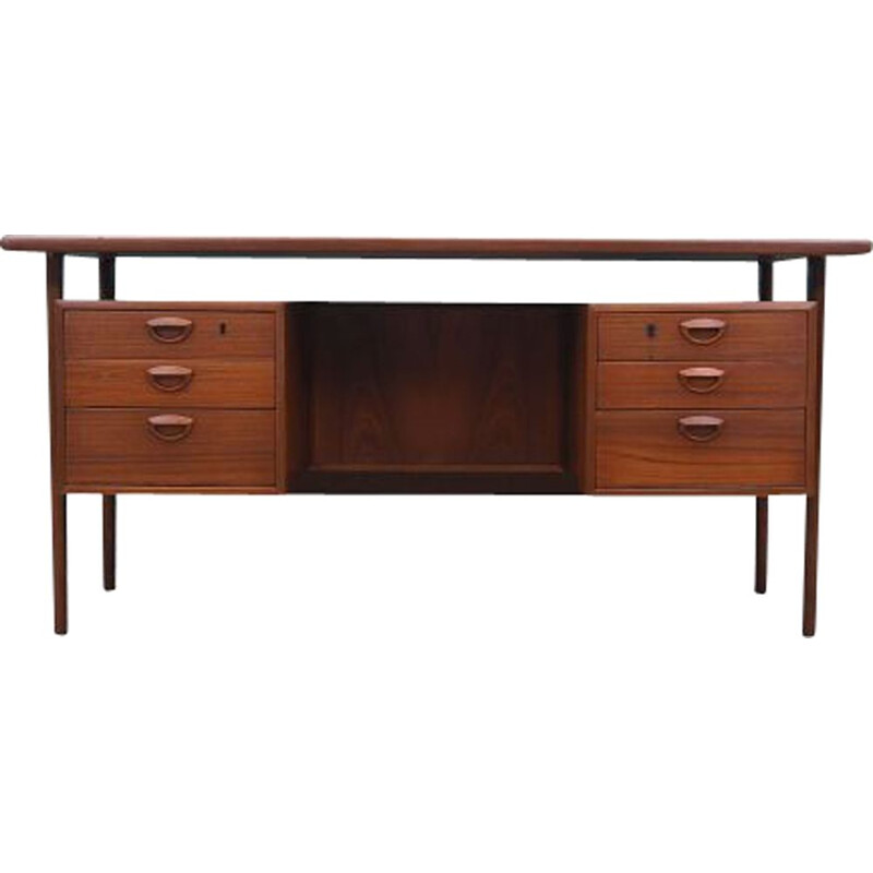 Teak vintage Danish desk by Kai Kristiansen, 1970s