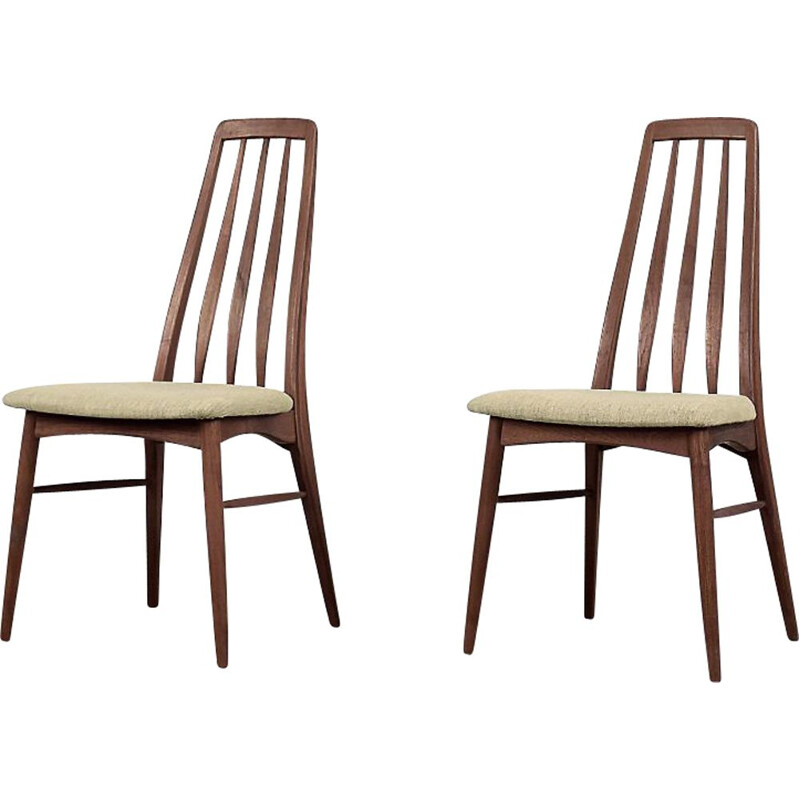 Paire de chaises Eva danoises vintage en teck par Niels Koefoed pour Koefoeds Hornslet, 1960