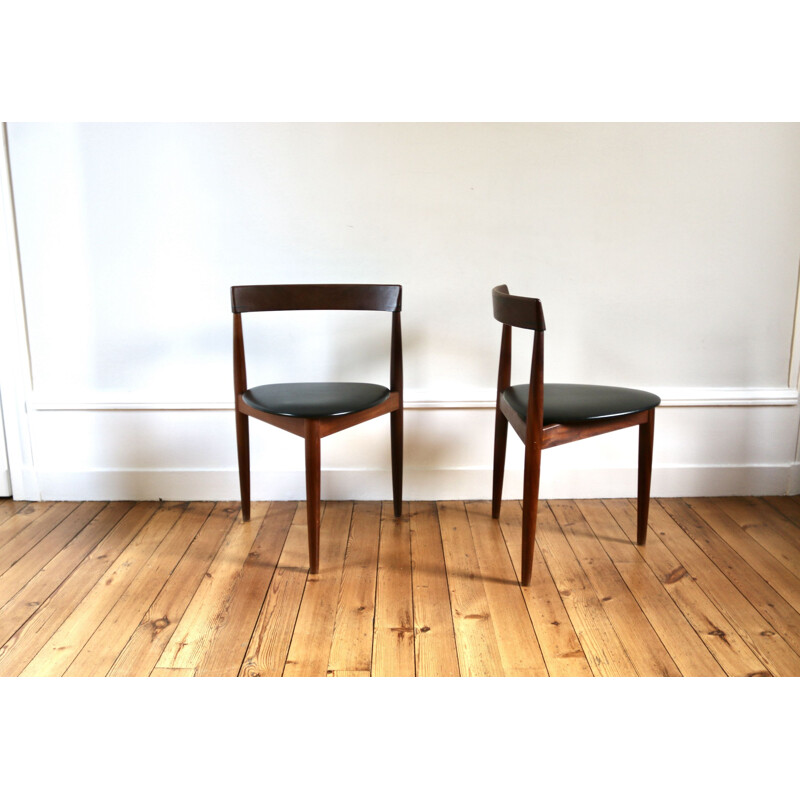 Set of 4 Scandinavian vintage teak chairs by Hans Olsen for Frem Rolje