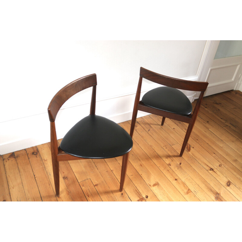 Set of 4 Scandinavian vintage teak chairs by Hans Olsen for Frem Rolje