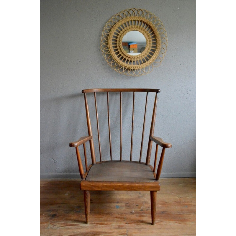 Paire de fauteuils Baumann avec coussins à motifs - 1950