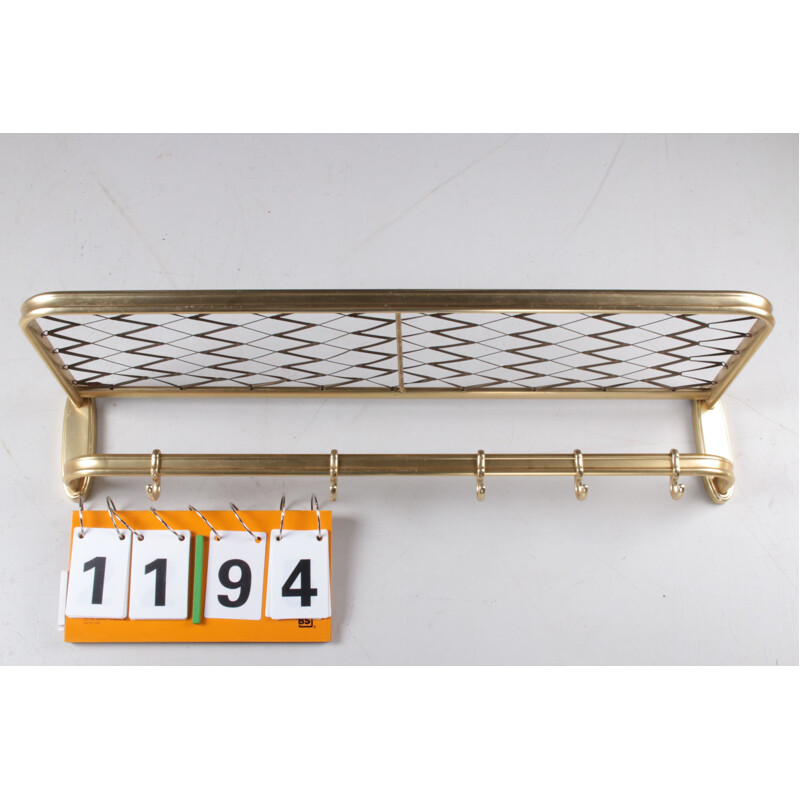 Vintage aluminum wall coat rack, Germany 1960s