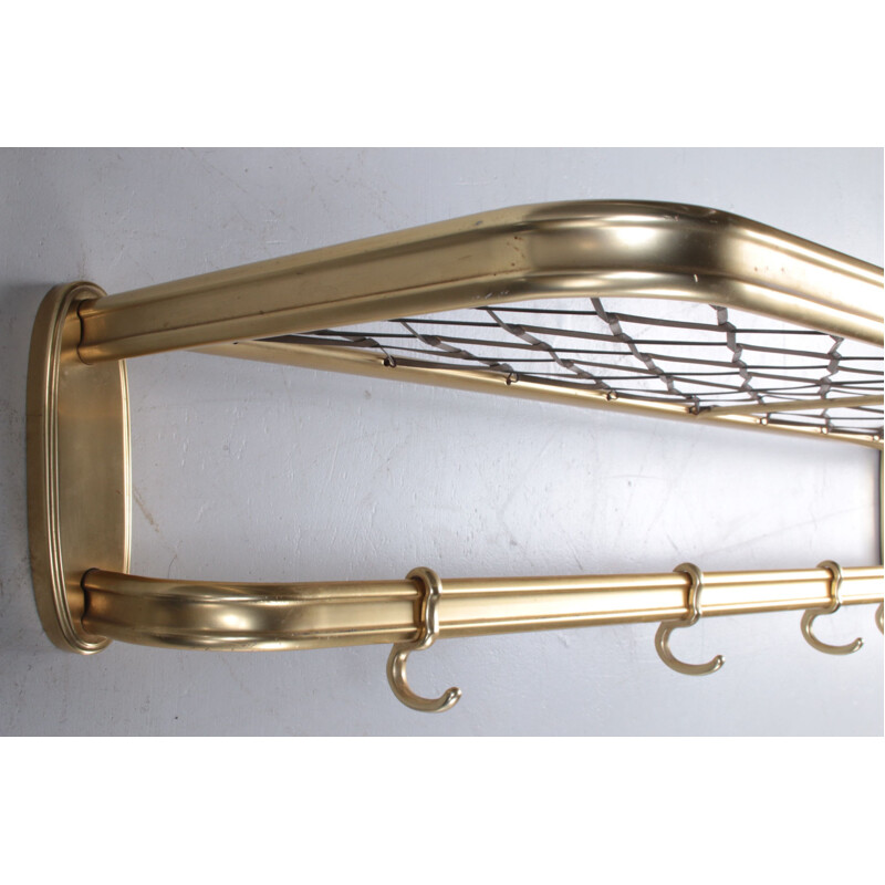 Vintage aluminum wall coat rack, Germany 1960s