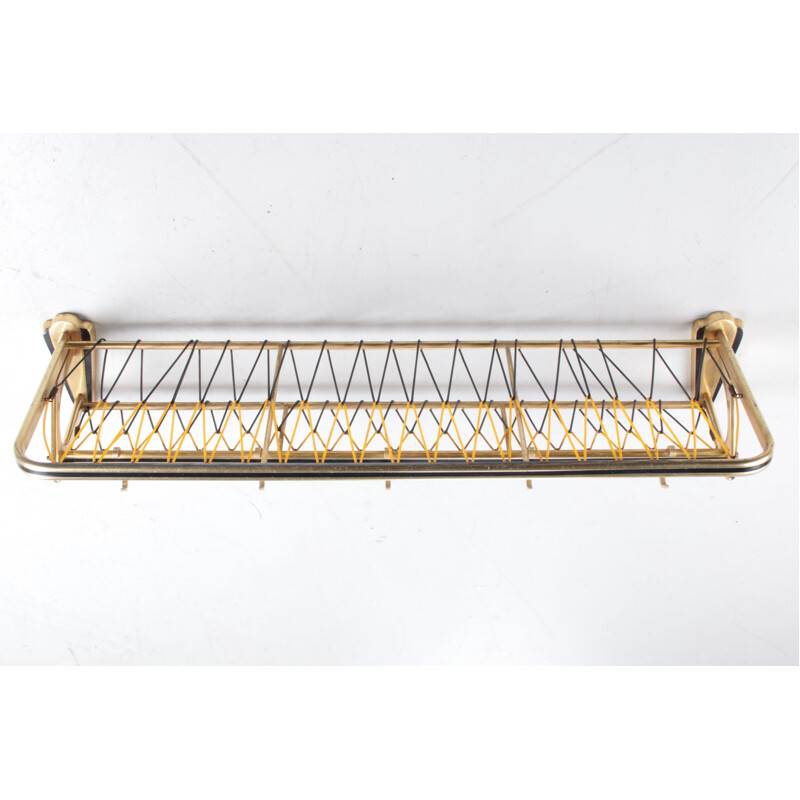 Vintage aluminum wall coat rack, Germany 1960s