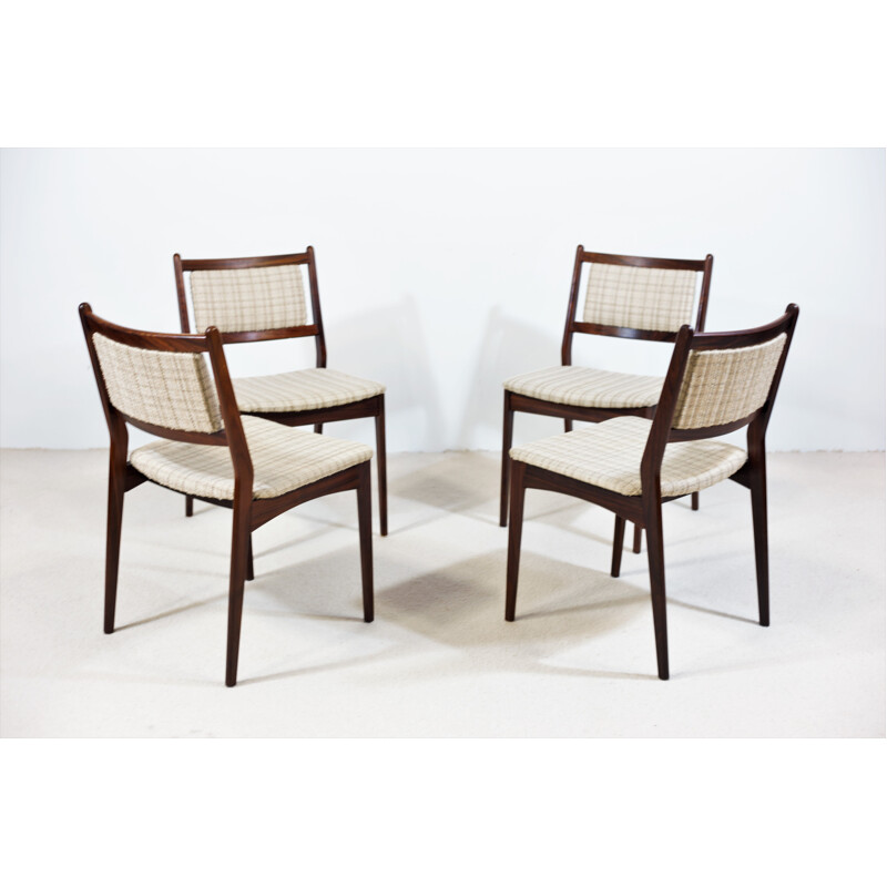 Set of 4 vintage rosewood chairs by Erling Torvits