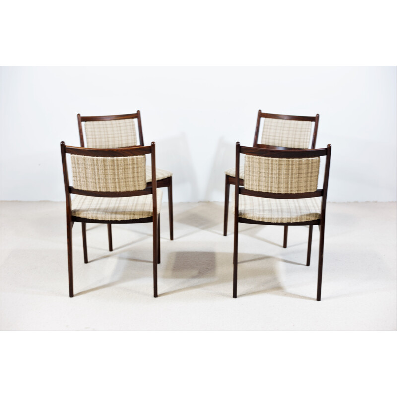 Lot de 4 chaises vintage en palissandre par Erling Torvits