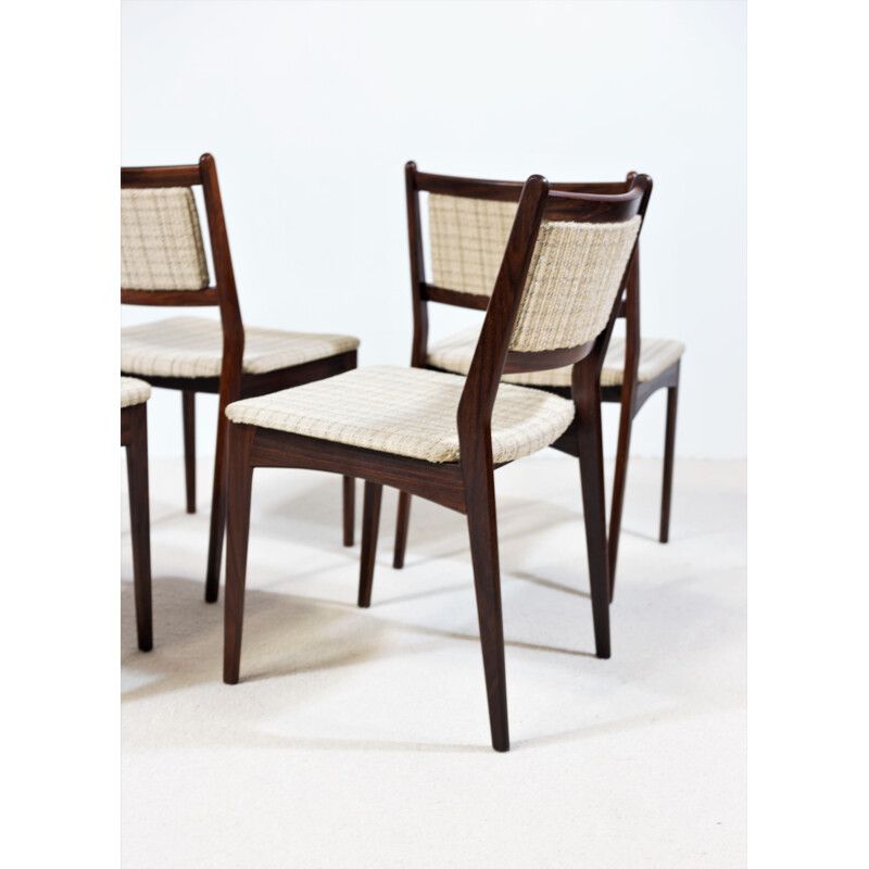 Set of 4 vintage rosewood chairs by Erling Torvits