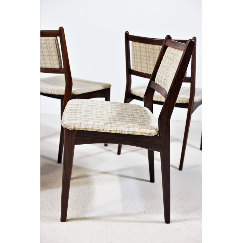 Set of 4 vintage rosewood chairs by Erling Torvits