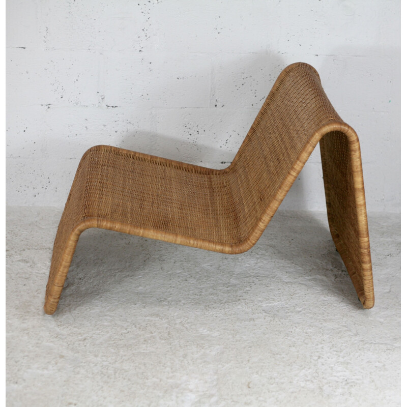 Vintage-Lounge-Sessel aus Rattan Ikea