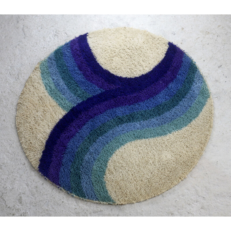 Vintage "Rainbow" wool rug for Desso, Netherlands 1970