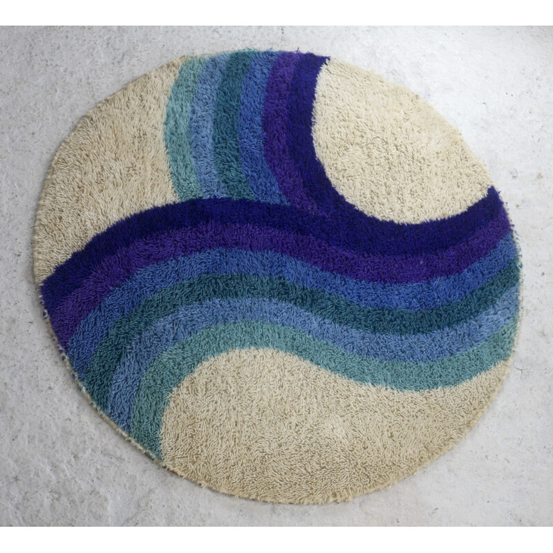 Vintage "Rainbow" wool rug for Desso, Netherlands 1970