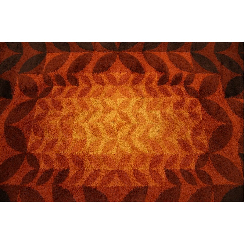 Vintage Bergoss orange rug, 1970