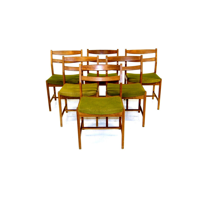 Set of 6 vintage oakwood chairs by Erik Wörtz, 1960