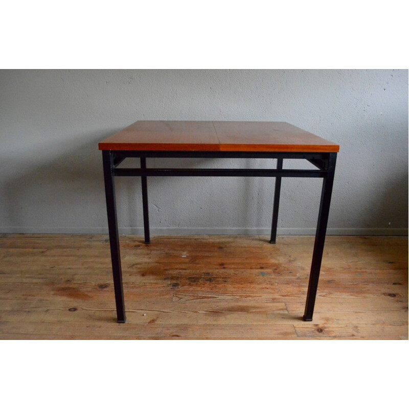 Vintage square dining table, Marcel GASCOIN - 1950s