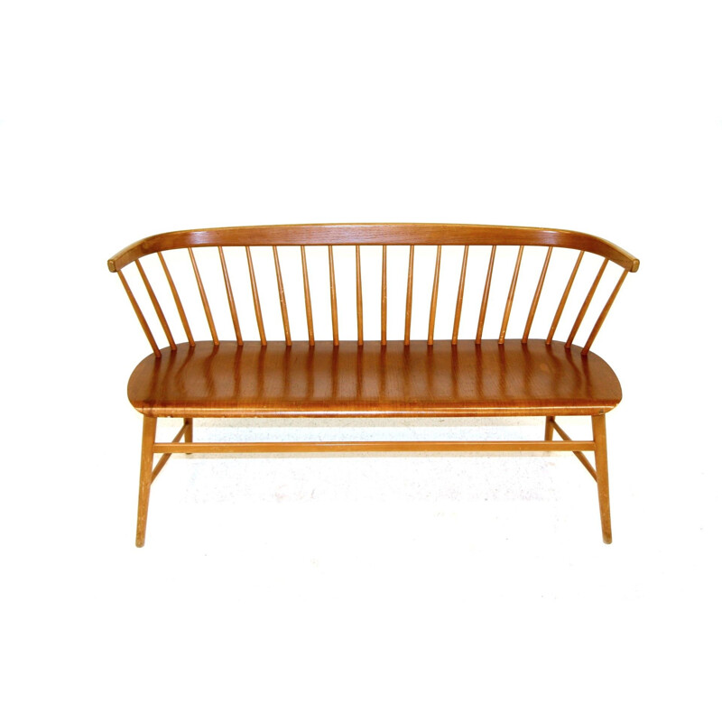 Banc vintage en hêtre par les frères Wiggels, 1950