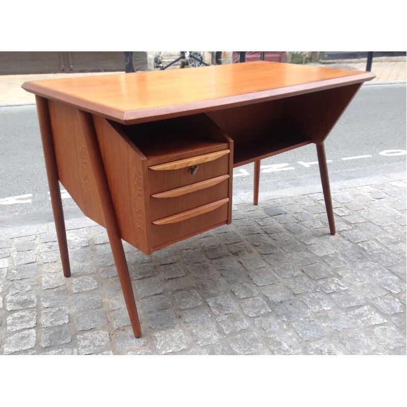 Danish desk in teak, Gunnar Nielsen TIBERGAARD - 1960s