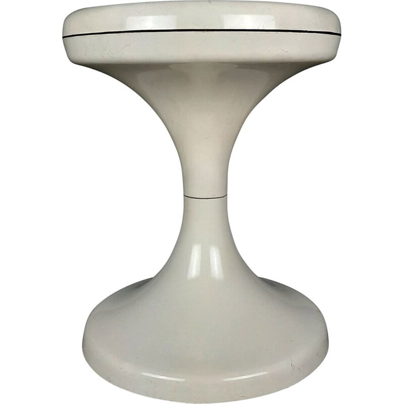 Tabouret vintage Jurcek en plastique blanc par Finzgar et Zorman pour Meblo, Yougoslavie 1970