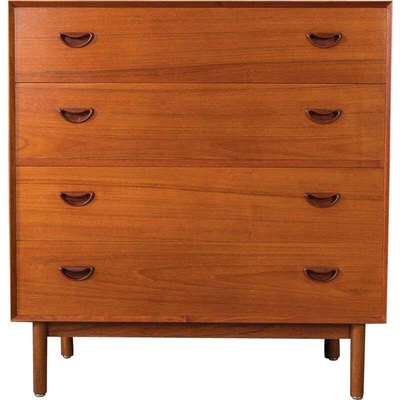 Vintage solid teak chest of drawers by Peter Hvidt and Olrla Mølgaard-Nielsen for Søborg Møbelfabrik, Denmark 1960