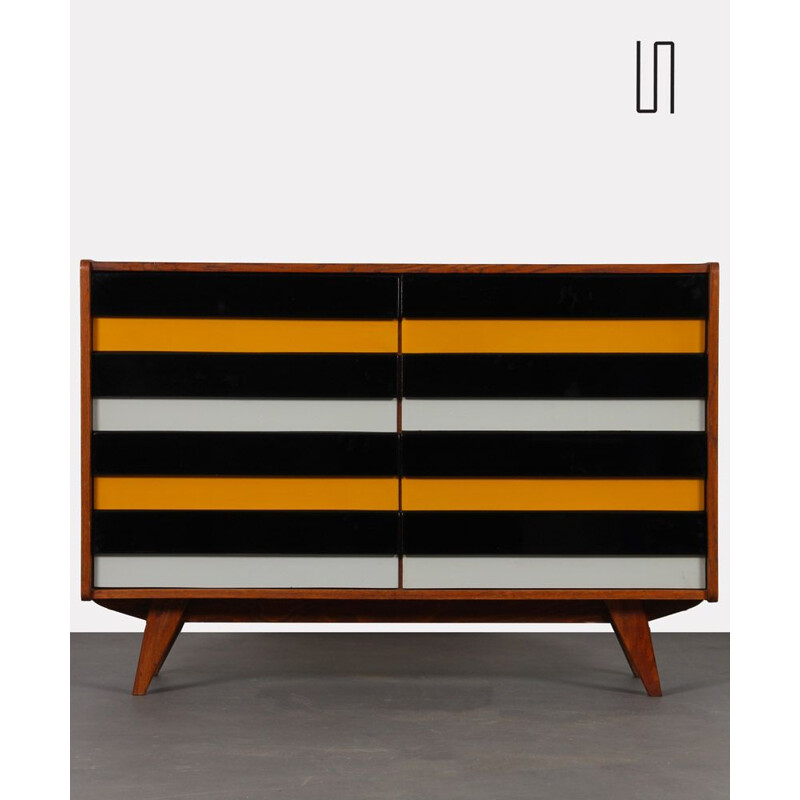Vintage yellow, black and white chest of drawers by Jiri Jiroutek for Interier Praha, Czech Republic 1960