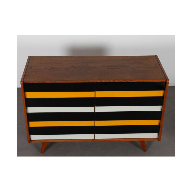 Vintage yellow, black and white chest of drawers by Jiri Jiroutek for Interier Praha, Czech Republic 1960