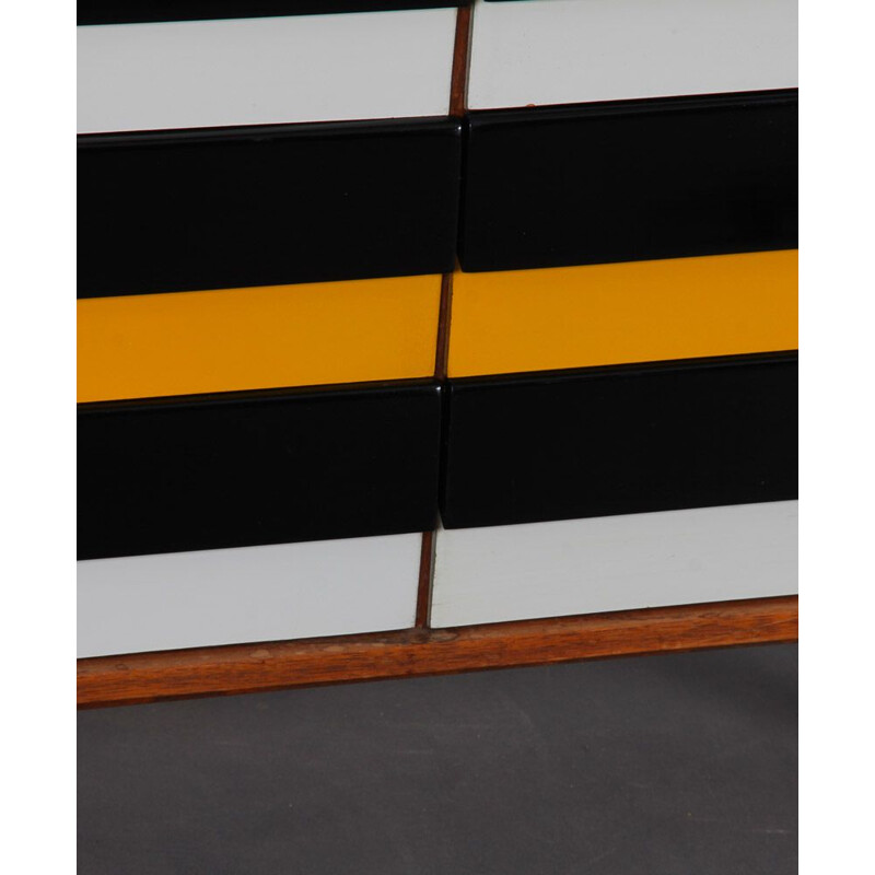 Vintage yellow, black and white chest of drawers by Jiri Jiroutek for Interier Praha, Czech Republic 1960