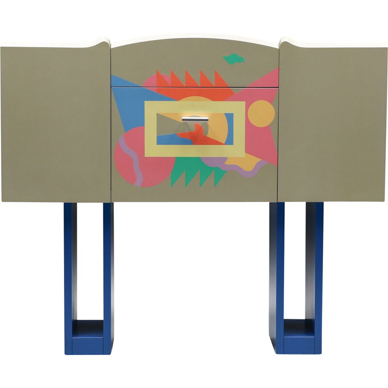 Vintage bar cabinet Cantaride by Alessandro Mendini for Zanotta, 1984