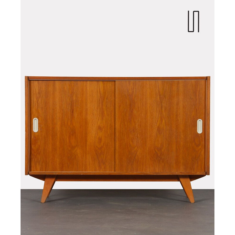 Vintage oakwood sideboard with two sliding doors by Jiri Jiroutek for Interier Praha, 1960