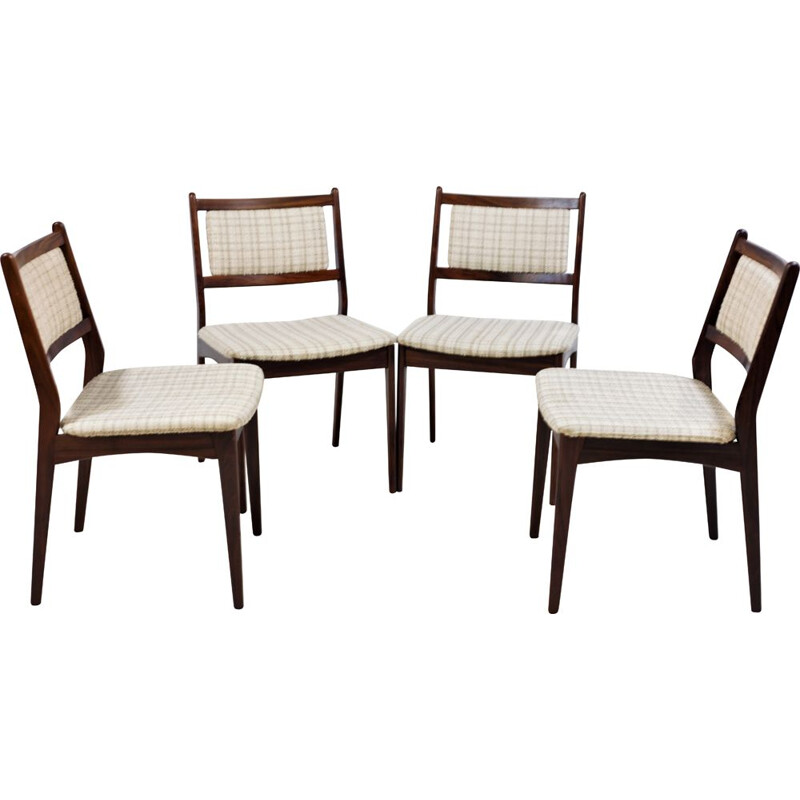 Set of 4 vintage rosewood chairs by Erling Torvits