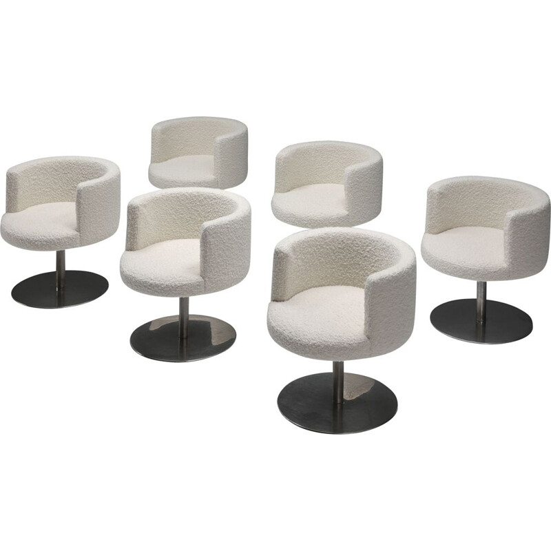 Set of 6 vintage swivel chairs by Gianni Moscatelli Money for Formanova, Italy 1960s