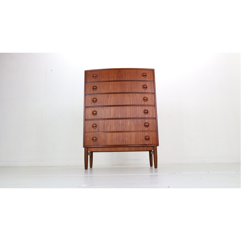 Vintage teak chest of drawers by Kai Kristiansen for Feldballes Møbelfabrik, Denmark 1960