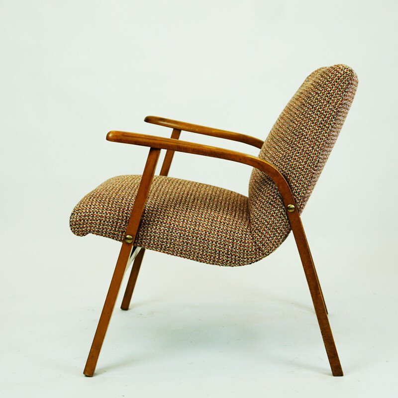 Austrian mid century beechwood armchair by Roland Rainer for Café Ritter, 1952