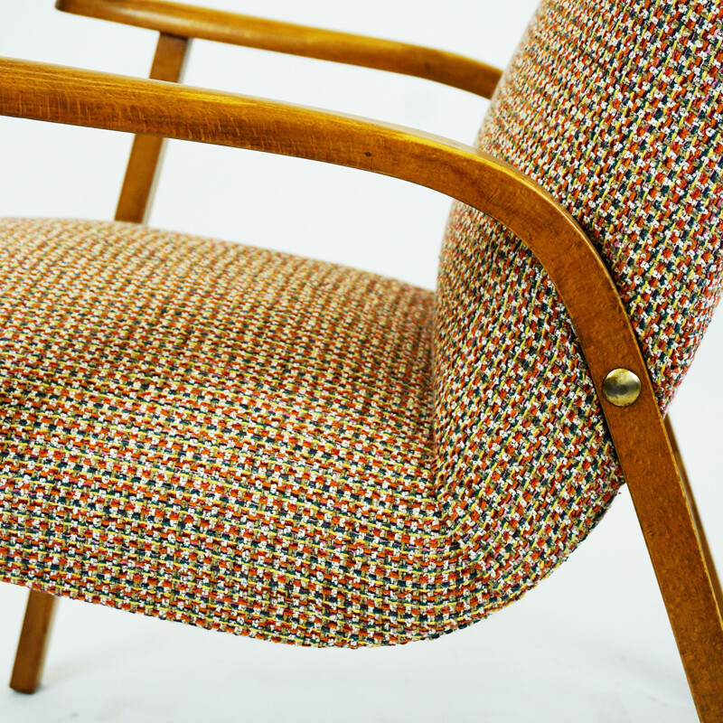 Austrian mid century beechwood armchair by Roland Rainer for Café Ritter, 1952