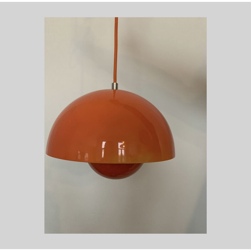 Vintage Flowerpot Vpa orange pendant lamp by Verner Panton, 1960-1970