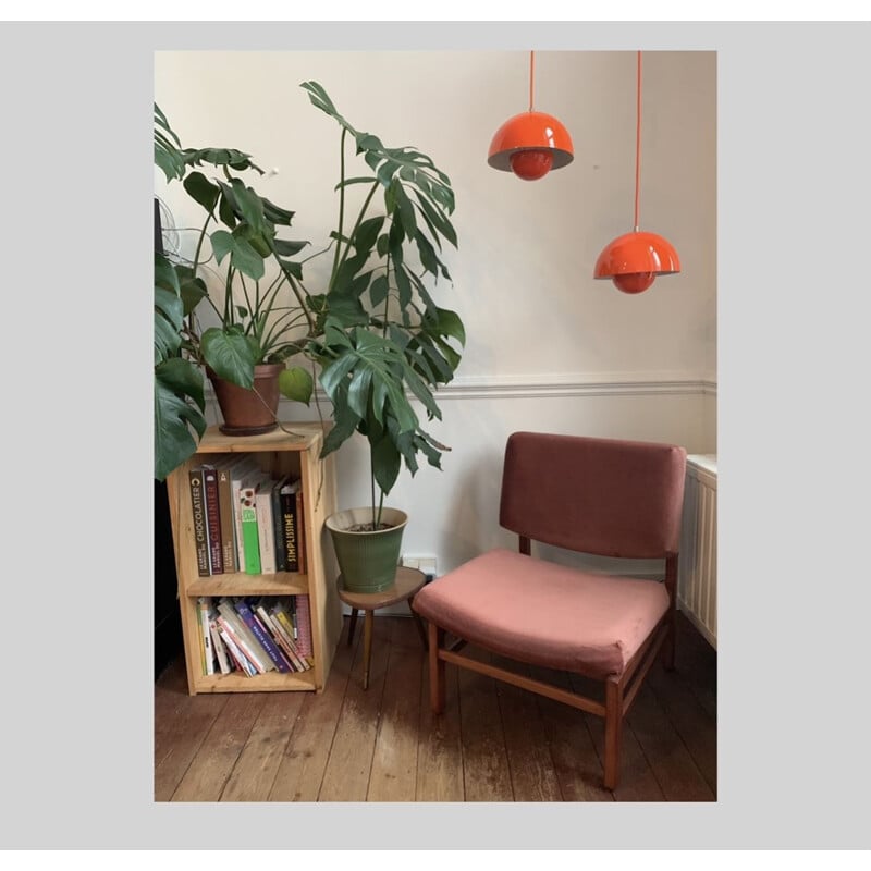 Vintage Flowerpot Vpa orange pendant lamp by Verner Panton, 1960-1970