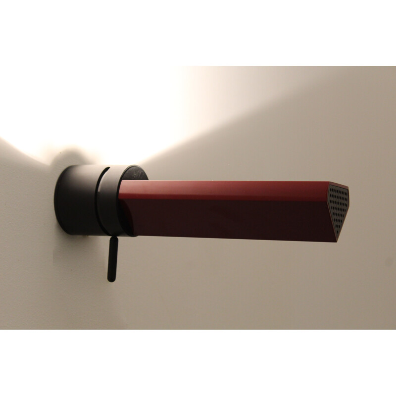 Vintage wall lamp caltha lacquered burgundy by Gianfranco Frattini , Italy 1980