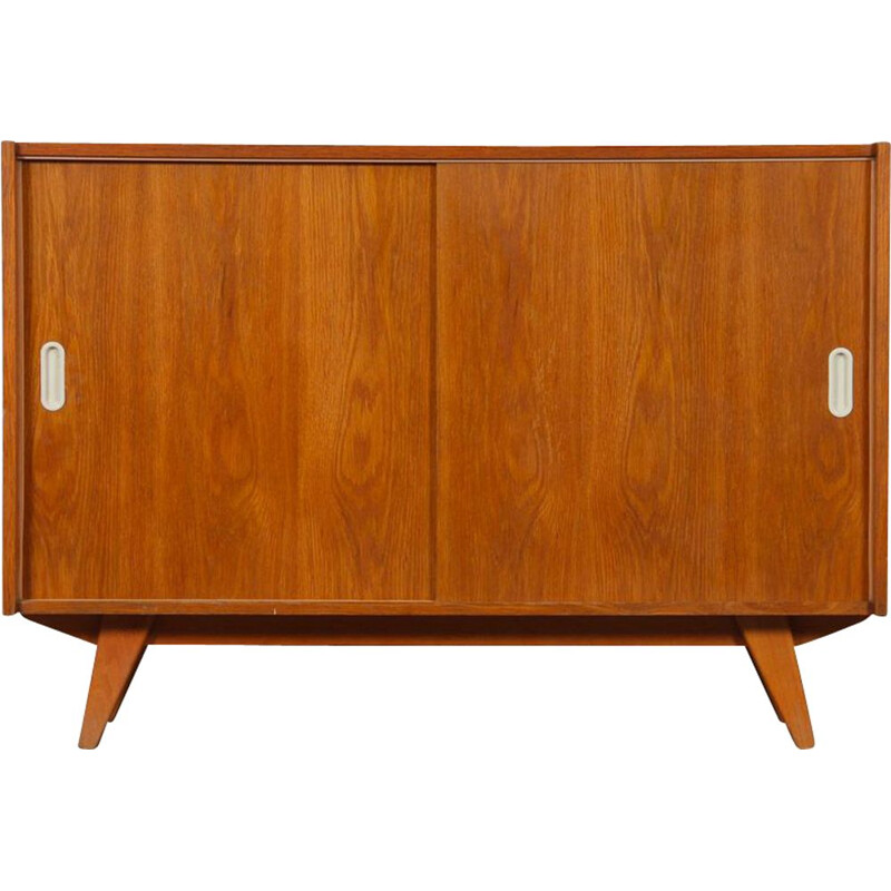 Vintage oakwood sideboard with two sliding doors by Jiri Jiroutek for Interier Praha, 1960