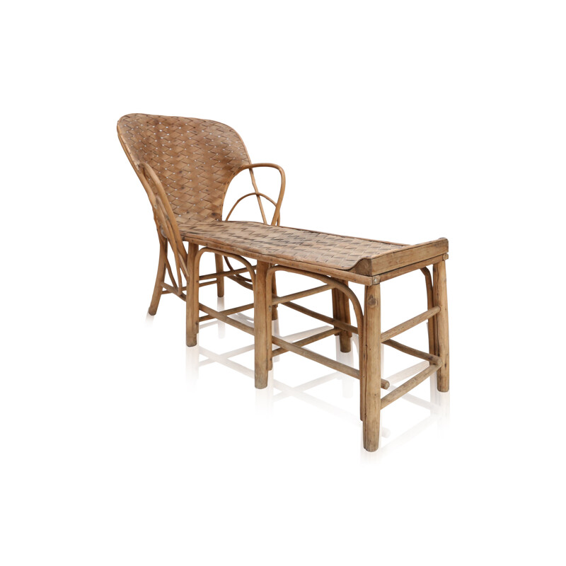 French lounge chair in rattan - 1960s