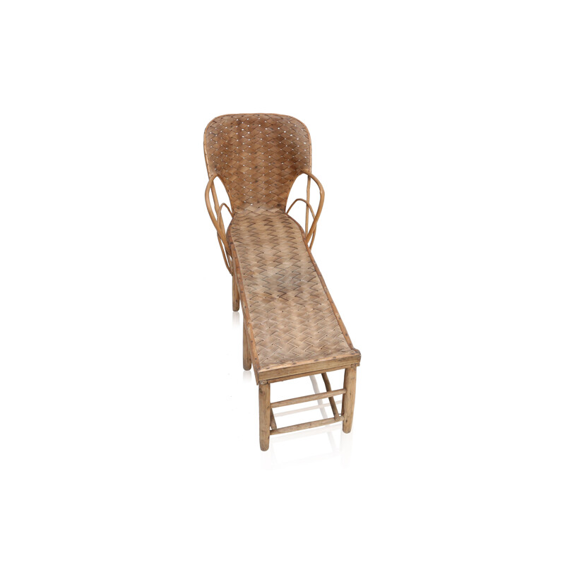 French lounge chair in rattan - 1960s