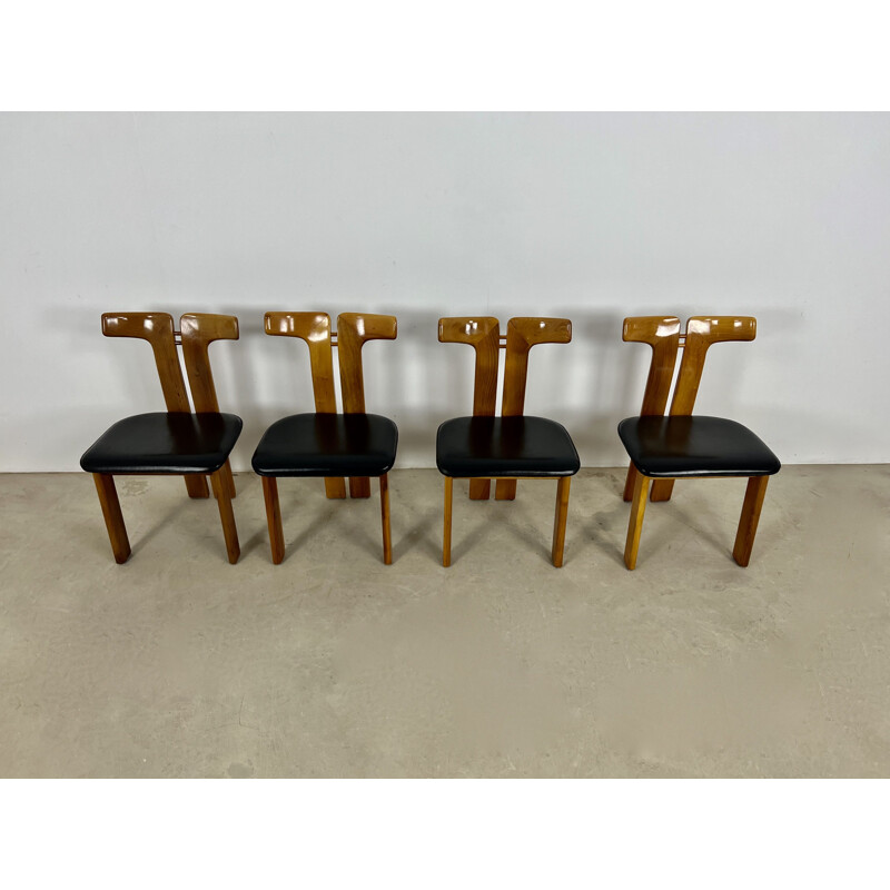 Lot de 4 chaises vintage par Pierre Cardin, Italie 1980s