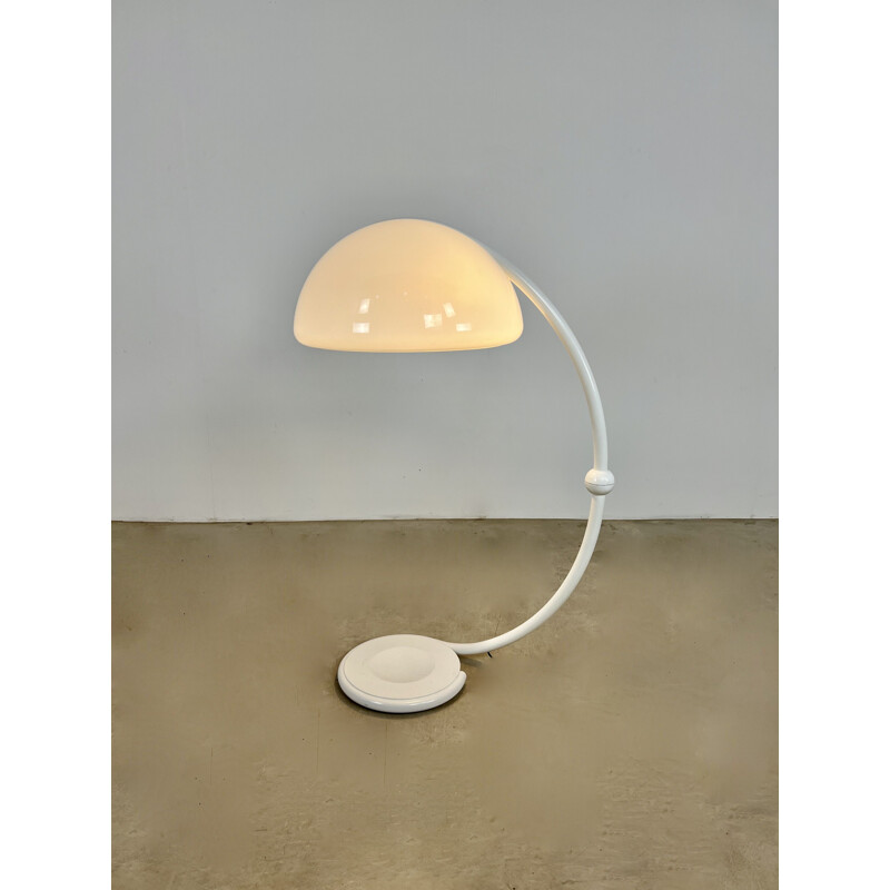 Vintage white snake floor lamp by Elio Martinelli for Martinelli Luce, 1960