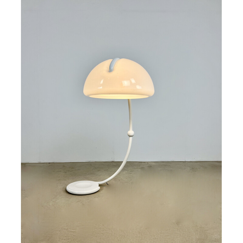 Lampadaire vintage serpente blanc par Elio Martinelli pour Martinelli Luce, 1960