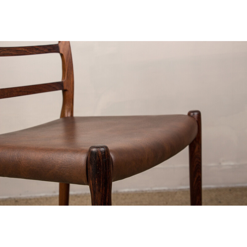 Set of 4 vintage Danish chairs in Rio rosewood by Niels Otto Moller